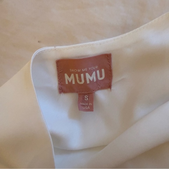 Show Me Your MuMu Jasmine Halter Mini Dress Luxe Satin White - Picture 4 of 4